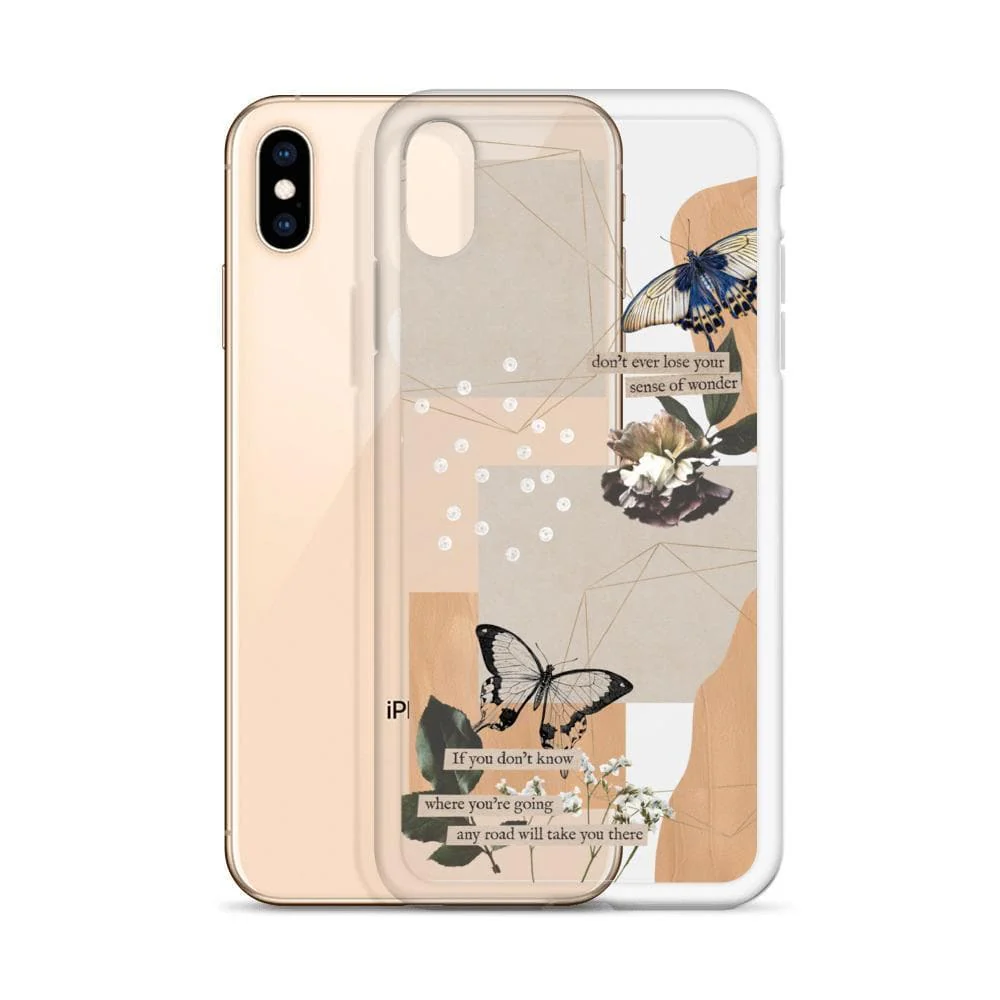 Aesthetic Butterfly Collage Clippings Clear Phone Case - Image 4