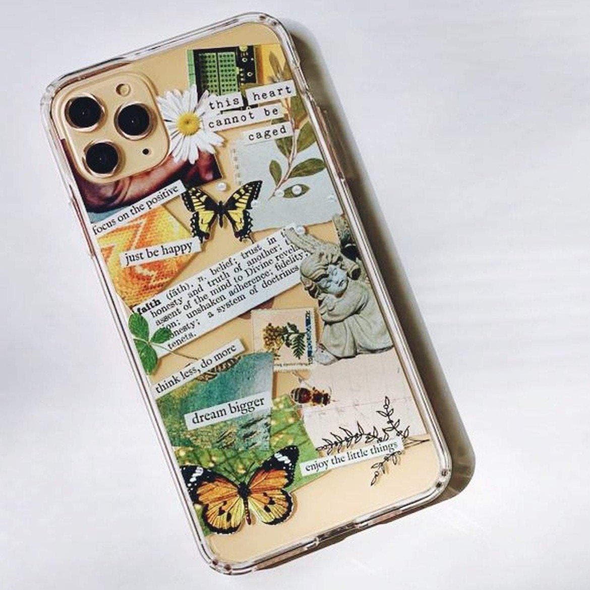 Aesthetic Scrap Collage Clear Phone Case - Image 4