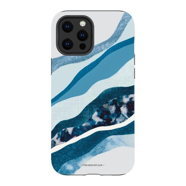 Baby Blue Abstract Layers Tough Phone Case - Image 10