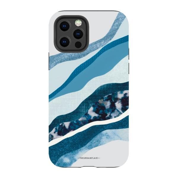Baby Blue Abstract Layers Tough Phone Case - Image 11