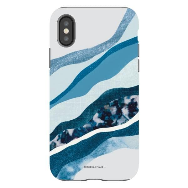 Baby Blue Abstract Layers Tough Phone Case - Image 27