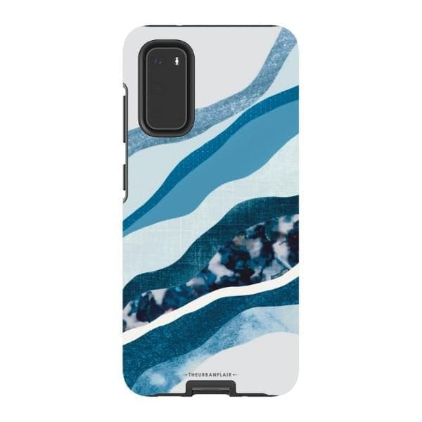 Baby Blue Abstract Layers Tough Phone Case - Image 37