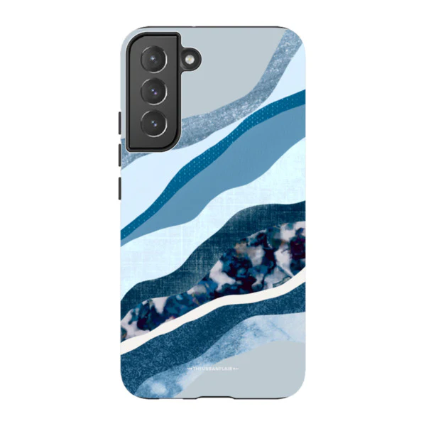 Baby Blue Abstract Layers Tough Phone Case - Image 81
