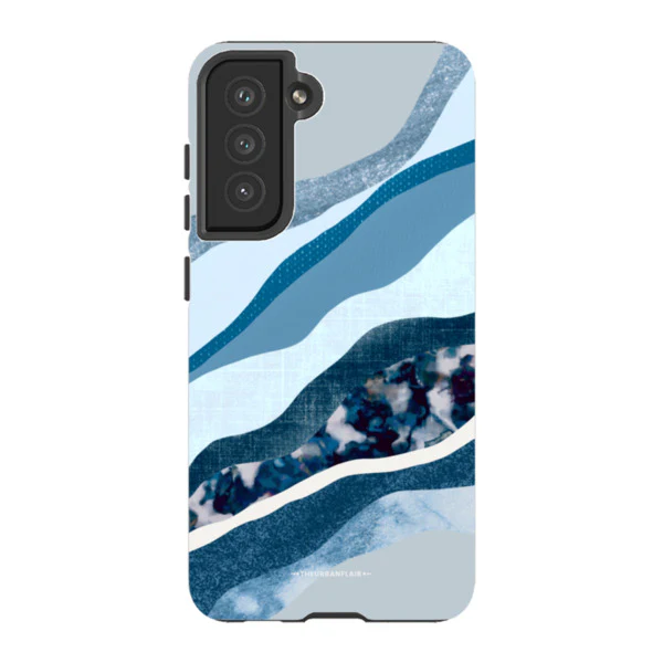 Baby Blue Abstract Layers Tough Phone Case - Image 84