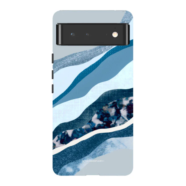 Baby Blue Abstract Layers Tough Phone Case - Image 86