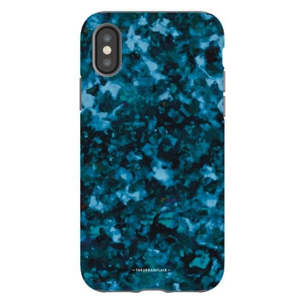 Blue Tortoise Shell Print Tough Phone Case - Image 27