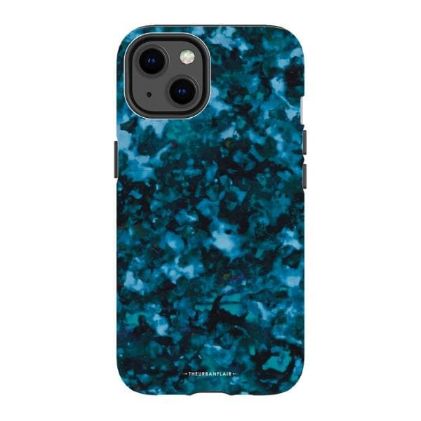 Blue Tortoise Shell Print Tough Phone Case - Image 5