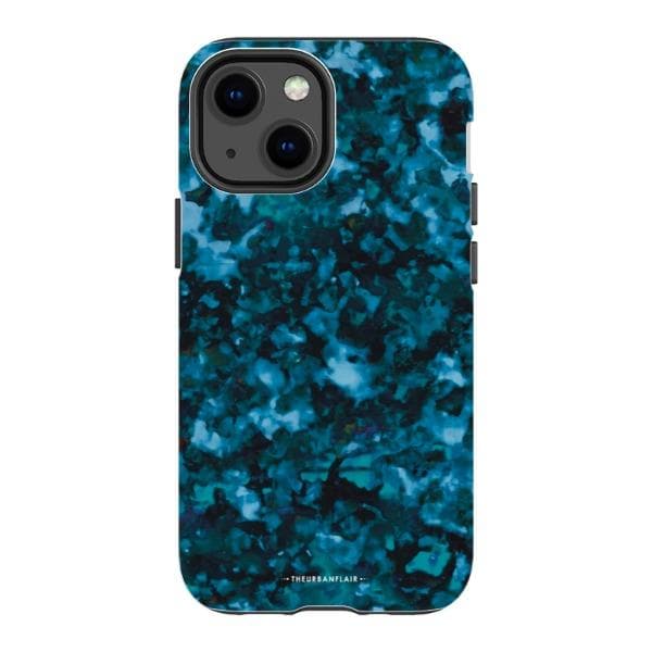 Blue Tortoise Shell Print Tough Phone Case - Image 7