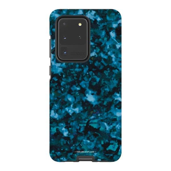 Blue Tortoise Shell Print Tough Phone Case - Image 75