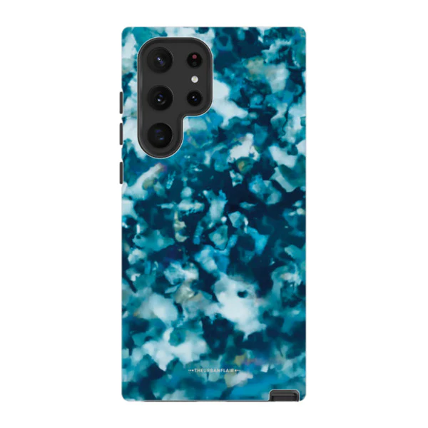 Blue Tortoise Shell Print Tough Phone Case - Image 78