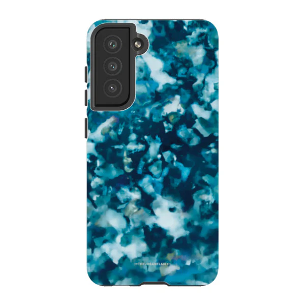 Blue Tortoise Shell Print Tough Phone Case - Image 84