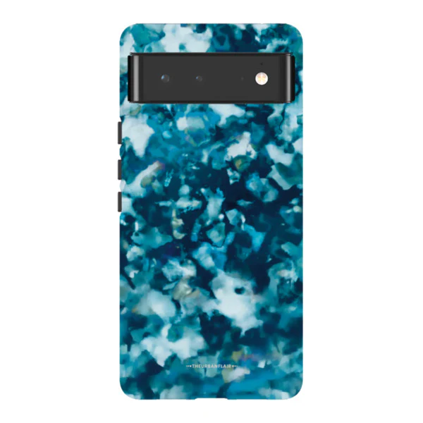 Blue Tortoise Shell Print Tough Phone Case - Image 86