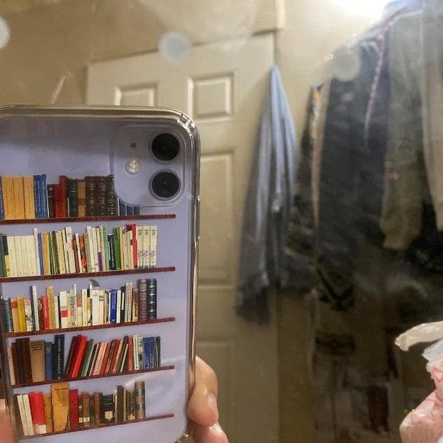 Book Lover's Clear Phone Case - Unique Bookshelf Design for iPhone and Galaxy Devices - Image 29