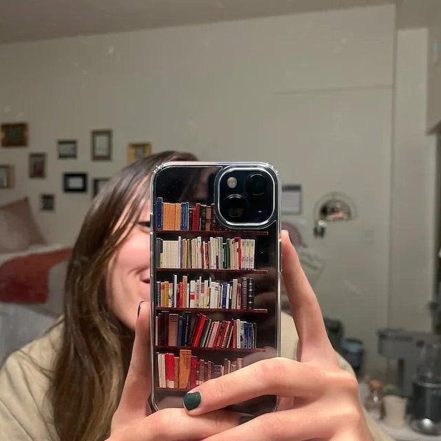 Book Lover's Clear Phone Case - Unique Bookshelf Design for iPhone and Galaxy Devices - Image 32