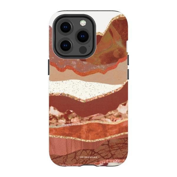 Brick Abstract Layered Mountains Print Tough Phone Case - Image 4