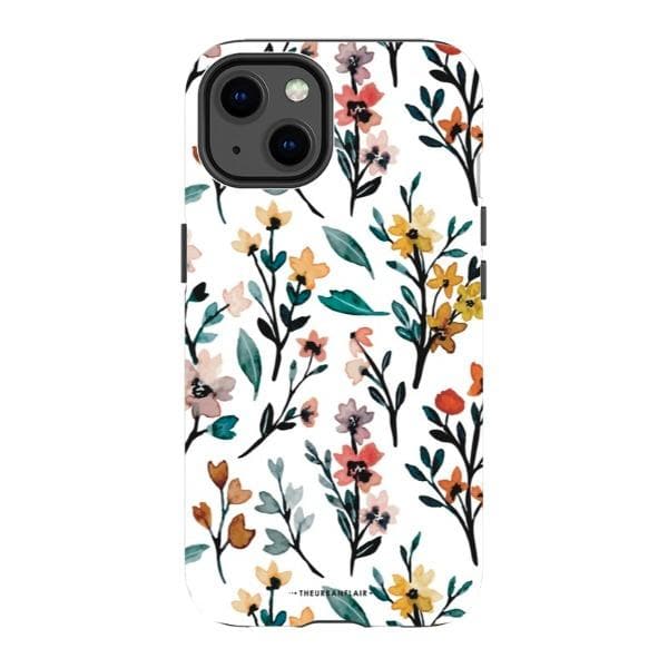 Cute Fall Watercolor Flowers Tough Phone Case - Image 5