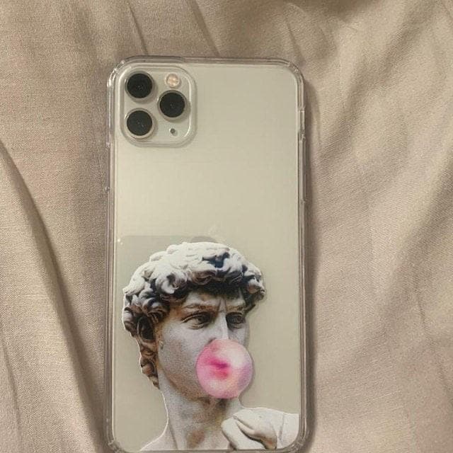 David Greek Statue Bubblegum Clear Phone Case - Image 4