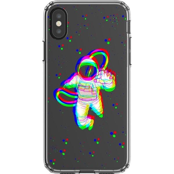 Glitch Floating Astronaut Clear Phone Case - Image 16