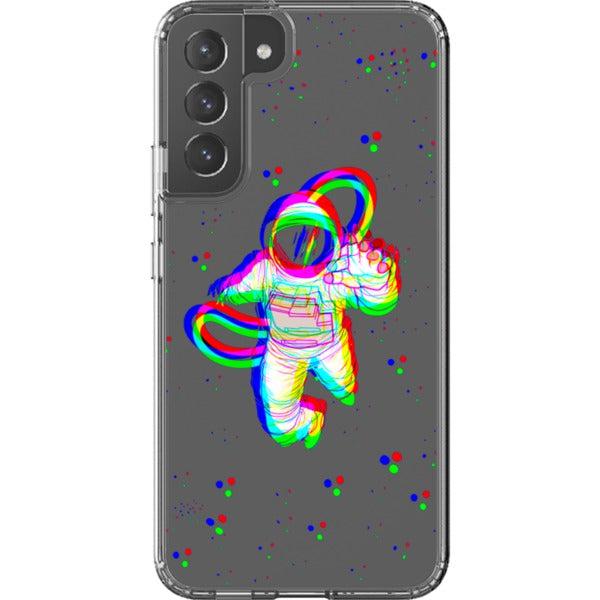 Glitch Floating Astronaut Clear Phone Case - Image 24