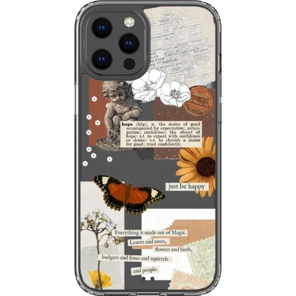 Just Be Happy Aesthetic Collage Clear Phone Case - Image 19
