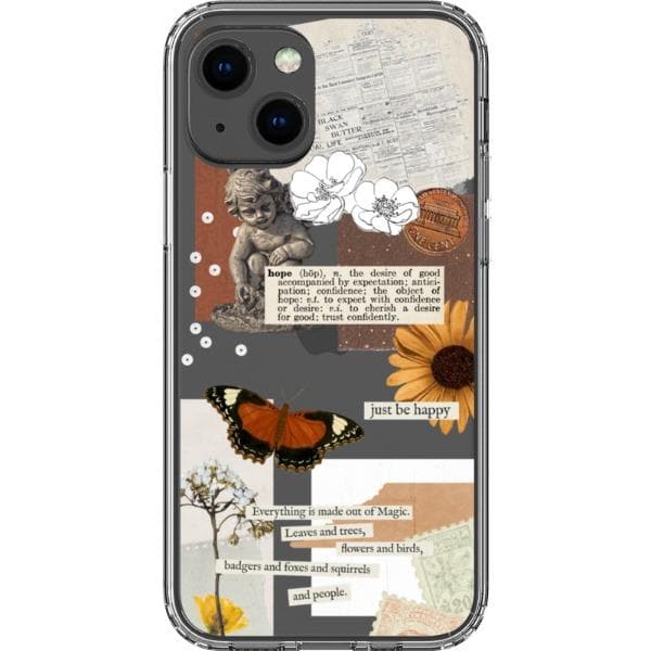 Just Be Happy Aesthetic Collage Clear Phone Case - Image 22