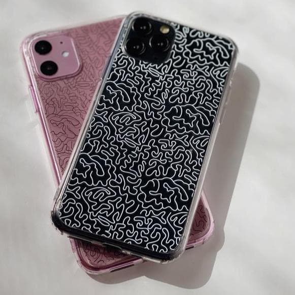Line Art Doodles Clear Phone Case - Image 3