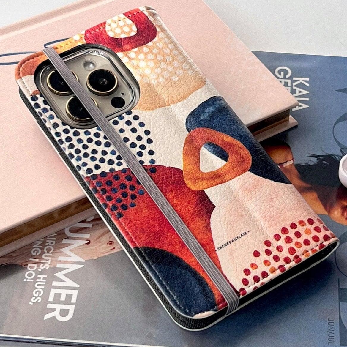 Mid-Century Organic Abstract Shapes Wallet Phone Case - Image 3