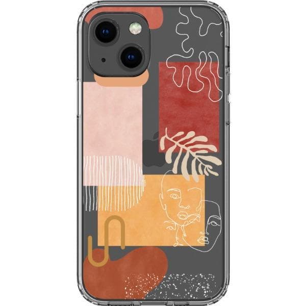 Modern Abstract Collage Clear Phone Case - Image 17
