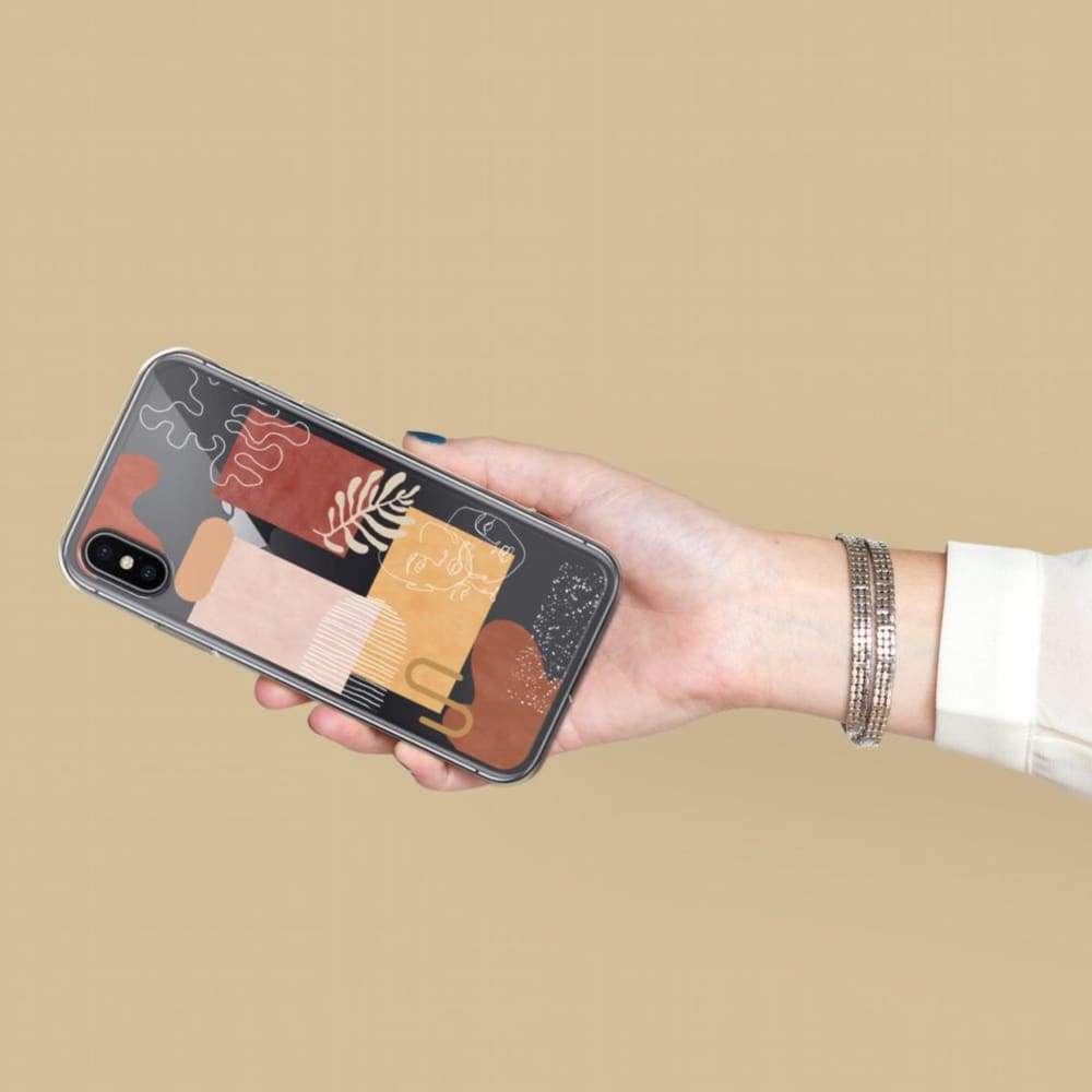 Modern Abstract Collage Clear Phone Case - Image 7