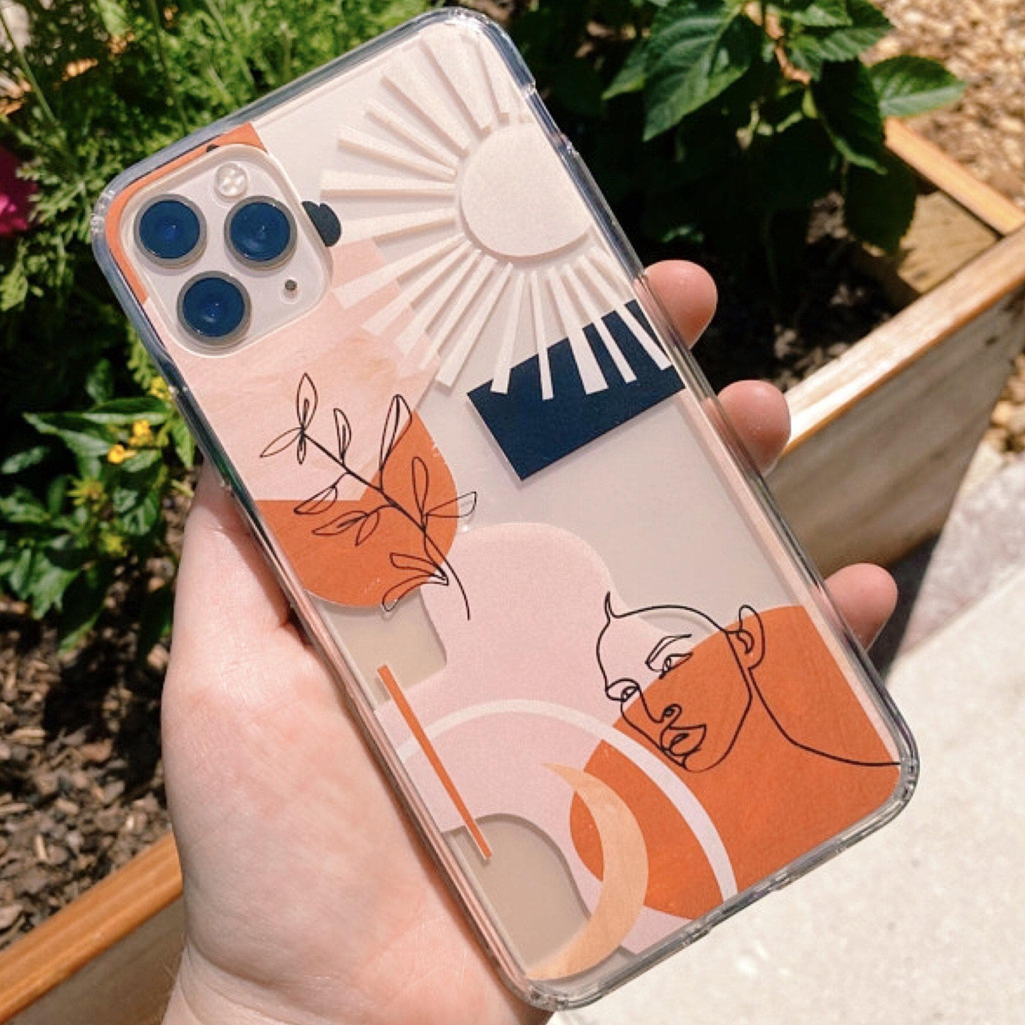 Modern Line Art Collage Clear Phone Case - Image 13