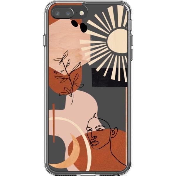 Modern Line Art Collage Clear Phone Case - Image 49
