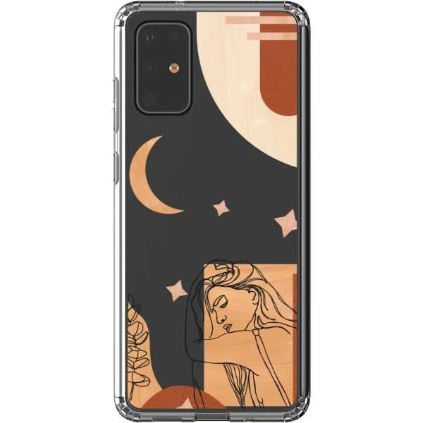 Modern Moon Line Art Collage Clear Phone Case - Image 23