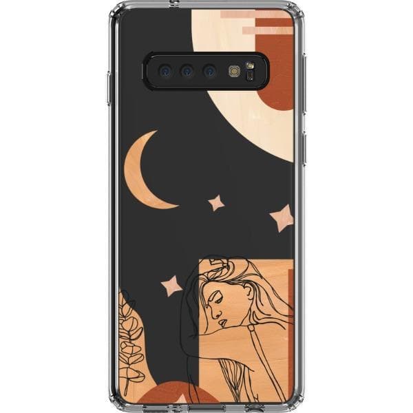 Modern Moon Line Art Collage Clear Phone Case - Image 27