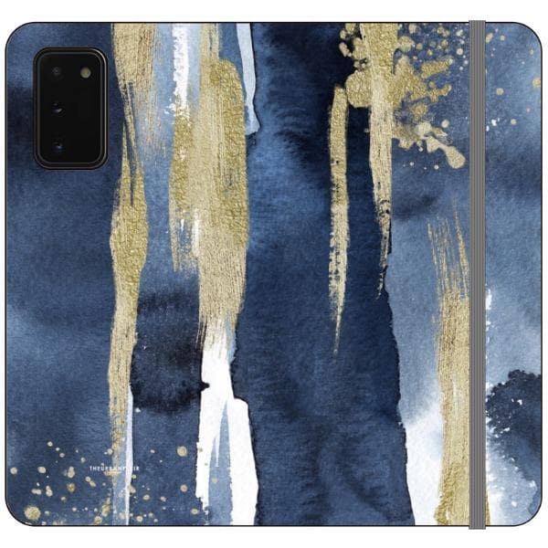 Navy Gold Watercolor Wallet Phone Case - Image 26