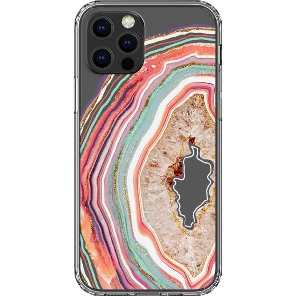 Pastel Geode Agate Slice Clear Phone Case - Image 11