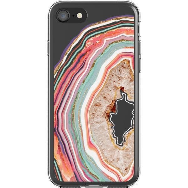 Pastel Geode Agate Slice Clear Phone Case - Image 18