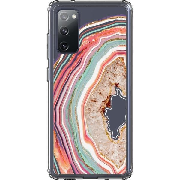 Pastel Geode Agate Slice Clear Phone Case - Image 22