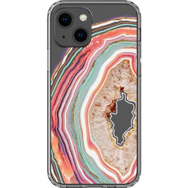 Pastel Geode Agate Slice Clear Phone Case - Image 9
