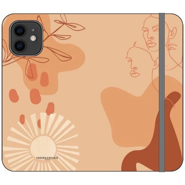 Peach Abstract Wallet Phone Case - Image 9