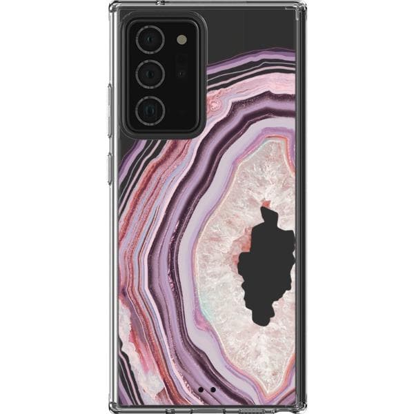Pink Lilac Agate Geode Slice Clear Phone Case - Image 22