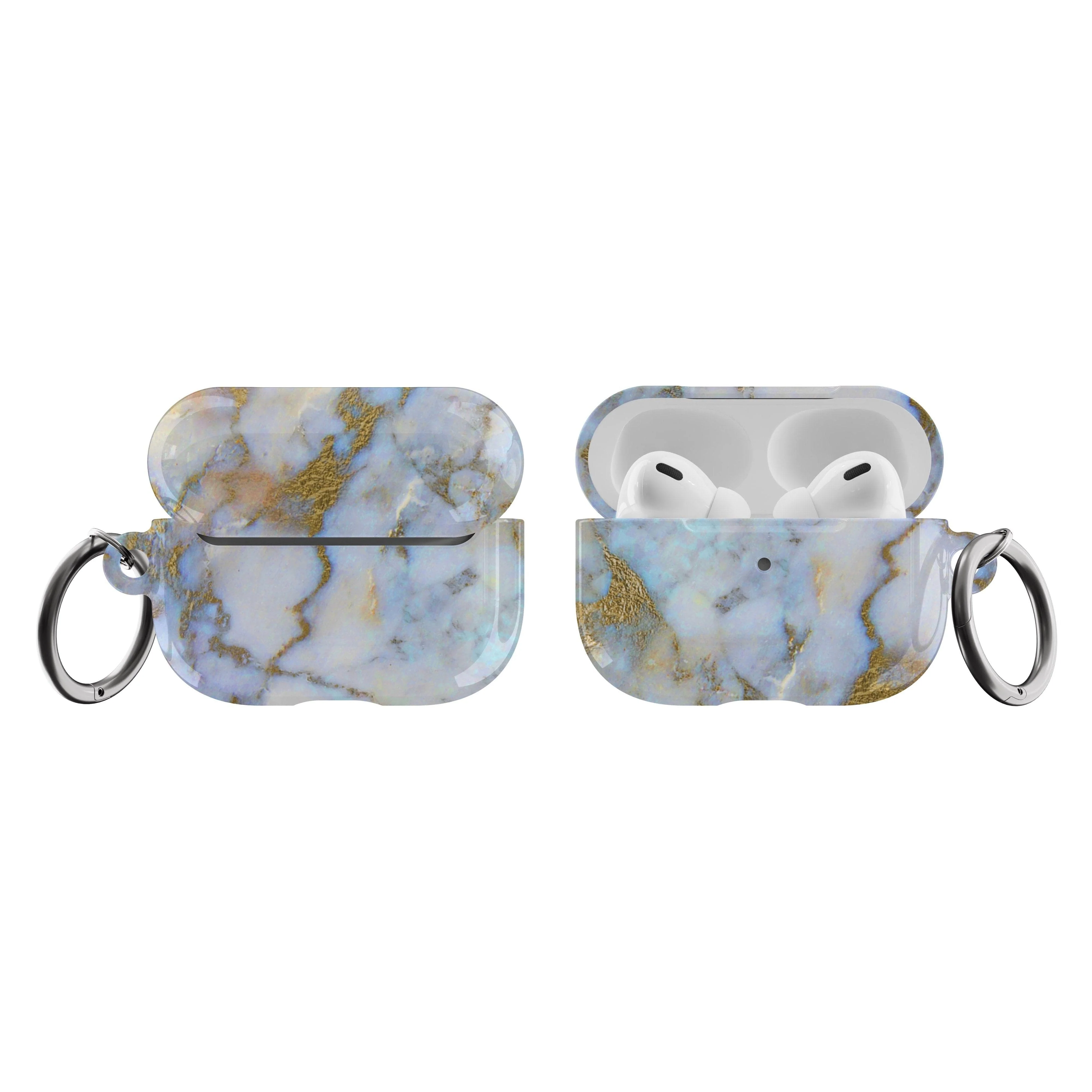 Pretty Opal Marble Print Airpods Case - Image 6