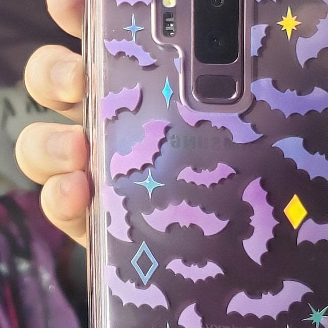 Purple Bats Clear Phone Case - Image 7