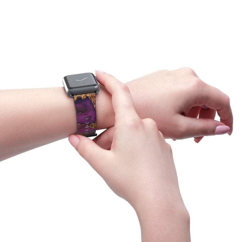 Purple Gold Marble Apple Watch Band - Image 3