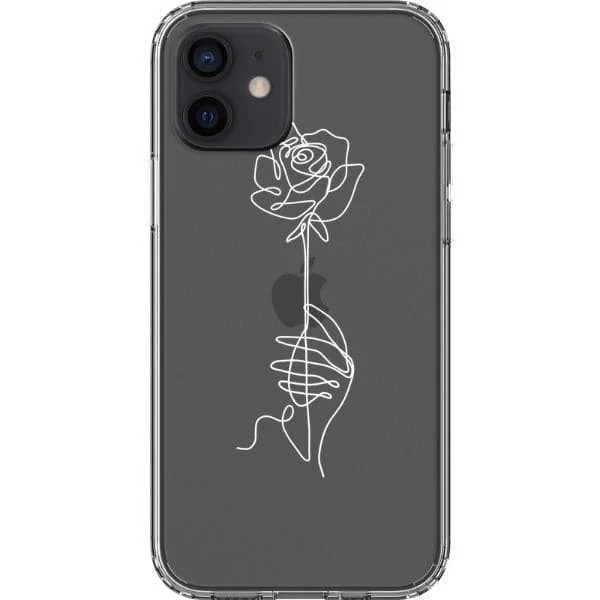 Rose Line Art Clear Phone Case - Image 16