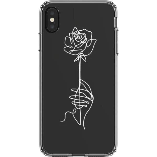 Rose Line Art Clear Phone Case - Image 22