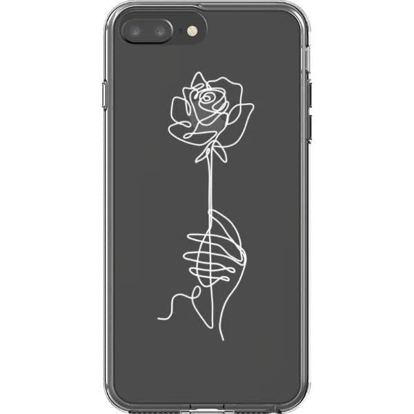 Rose Line Art Clear Phone Case - Image 26
