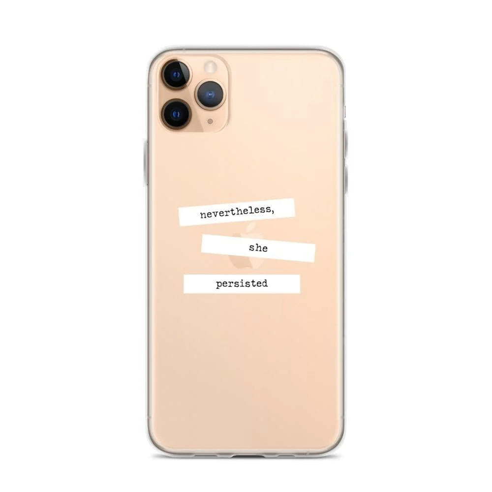 She Persisted Block Quote Clear Phone Case - Image 5