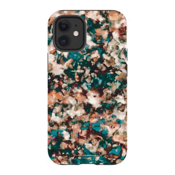 Teal Cream Tortoise Shell Print Tough Phone Case - Image 16