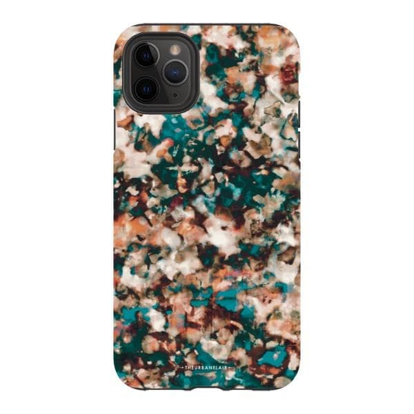 Teal Cream Tortoise Shell Print Tough Phone Case - Image 17