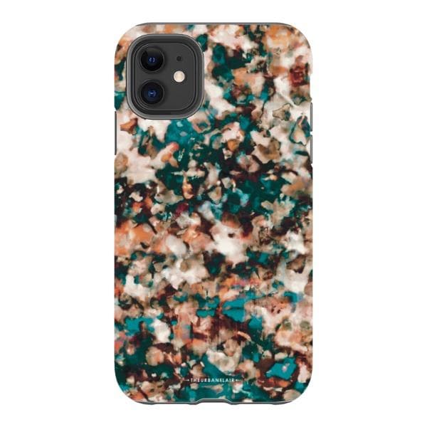 Teal Cream Tortoise Shell Print Tough Phone Case - Image 22